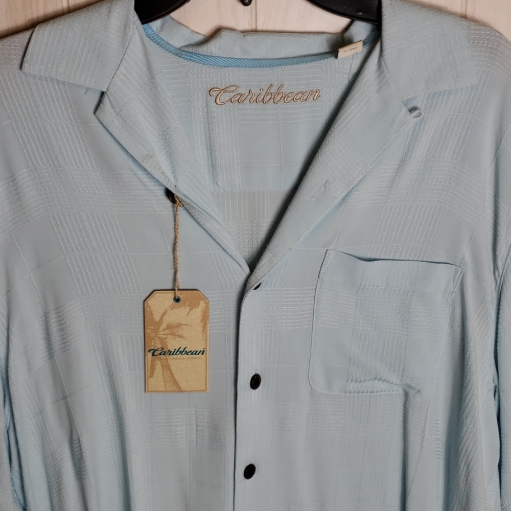 Caribbean Men's Shirt Solid Light Blue
